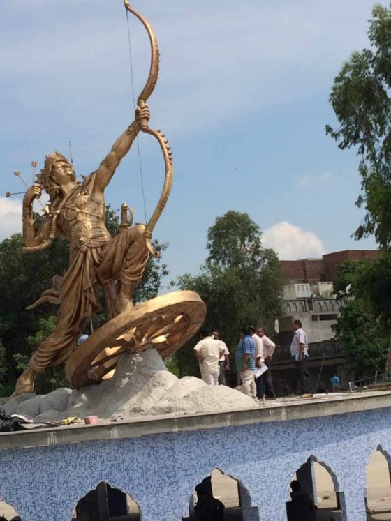 inspection of statue of lord karna