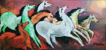 V.P.Verma Painting horses